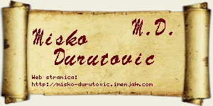 Miško Durutović vizit kartica